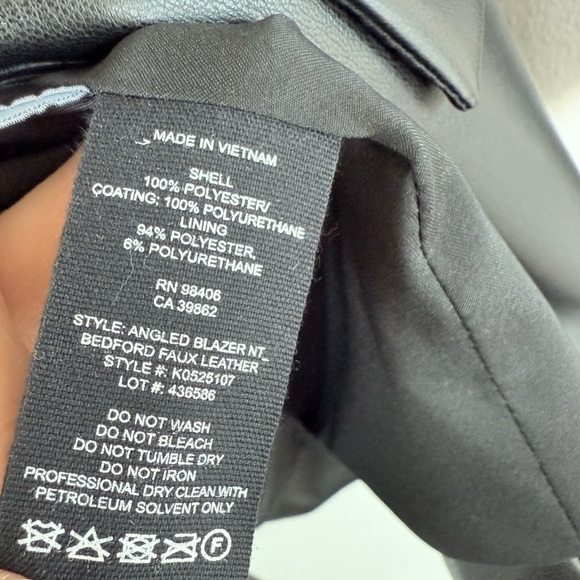 Theory Bedford Faux Leather Angled Blazer Black Vegan Business Casual Women’s 0 - Picture 11 of 14